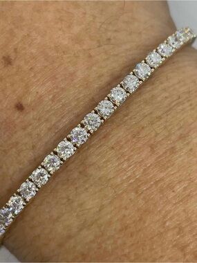 Classic Gold Tennis Bracelet with Clear Stones